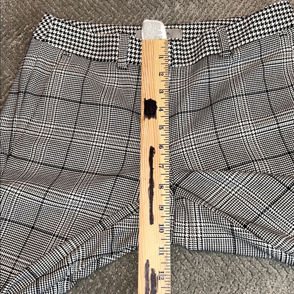 Marella Plaid Slim Ankle Pants Black White Houndstooth Stretch Trousers Sz 4 - Picture 10 of 13